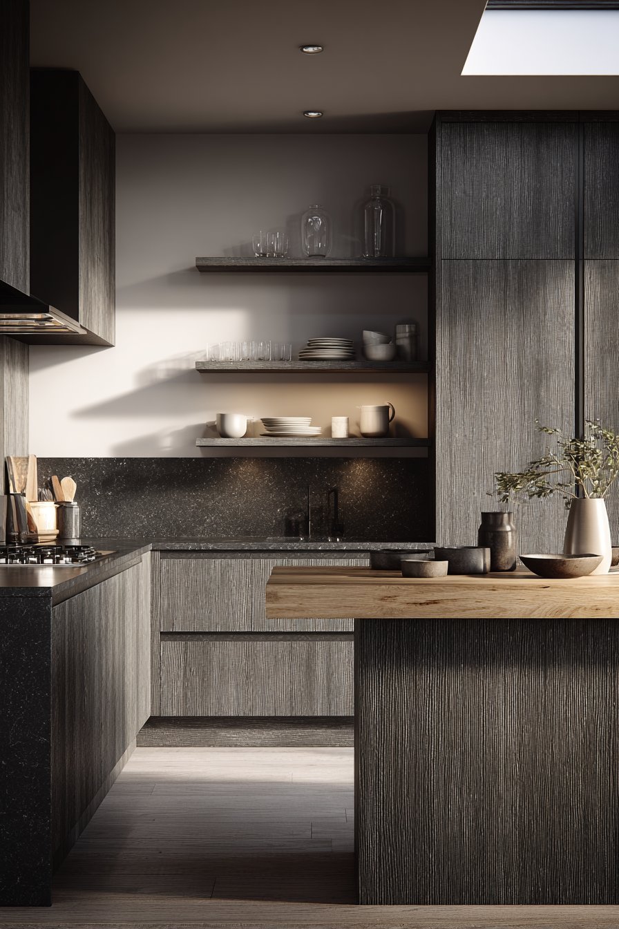 Modern Charcoal Wood Grain Beauty