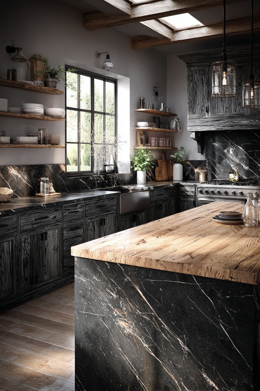Modern Charcoal Wood Grain Beauty