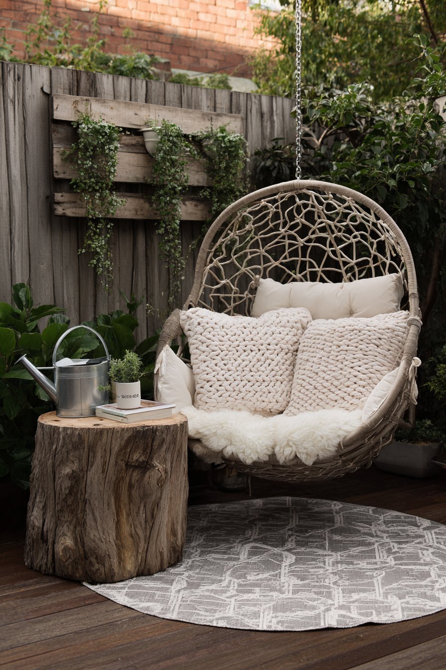 Hanging Egg Chair Reading Nook