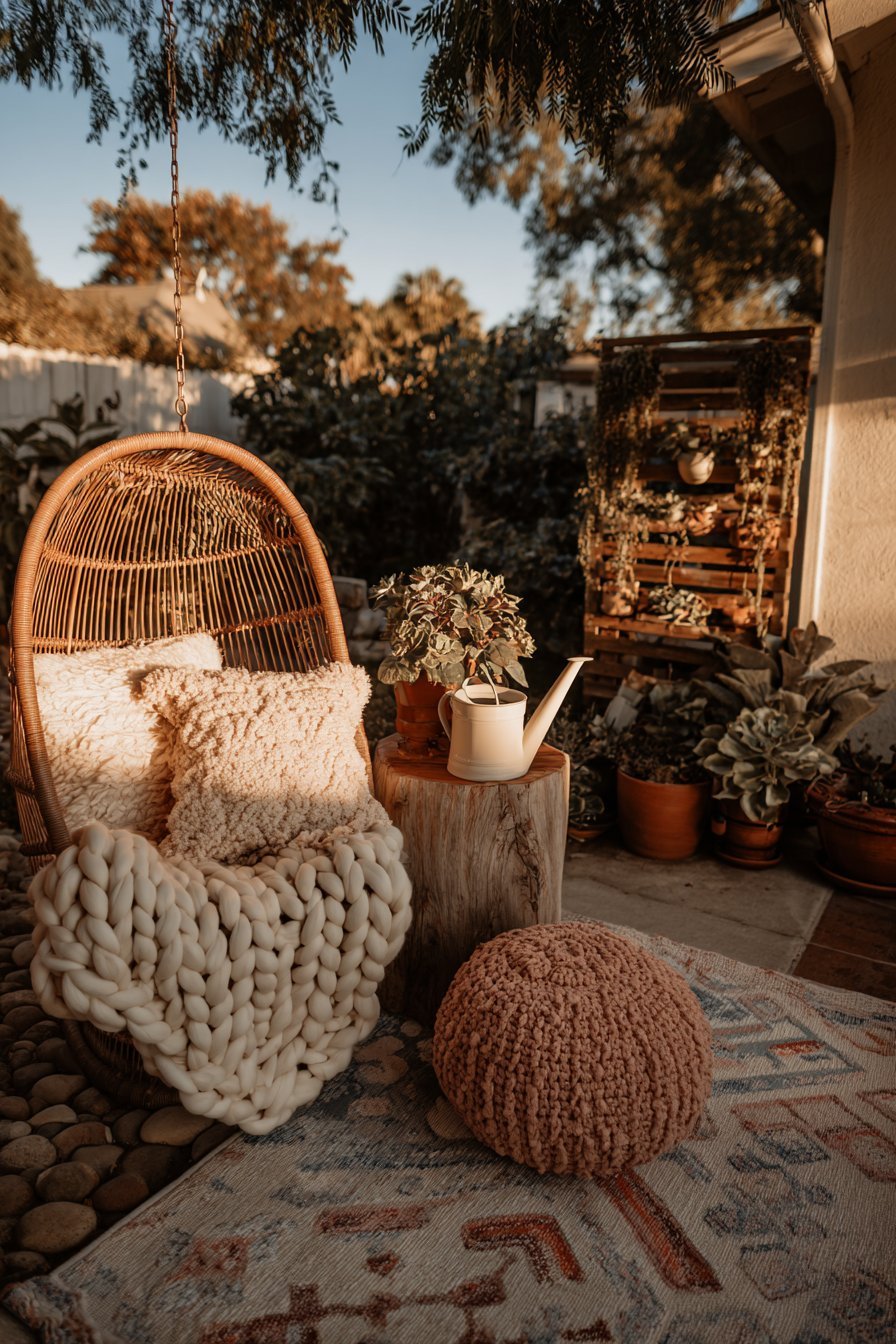 Hanging Egg Chair Reading Nook