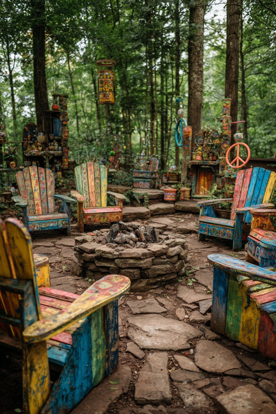 Rainbow Fire Pit Gathering Space