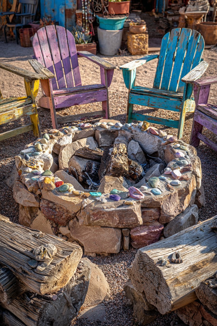 Rainbow Fire Pit Gathering Space