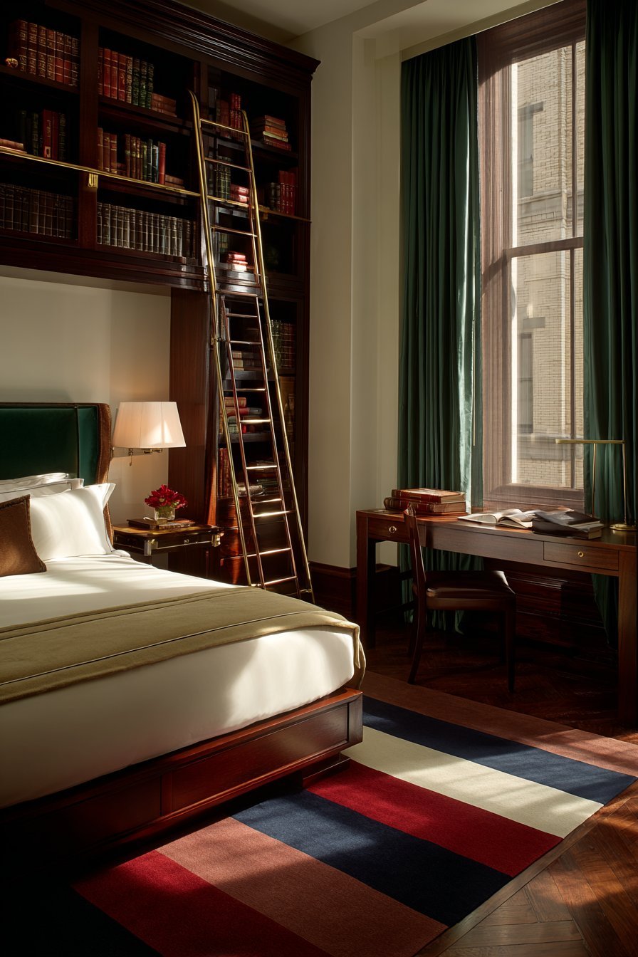 Classic Mahogany Library Retreat
