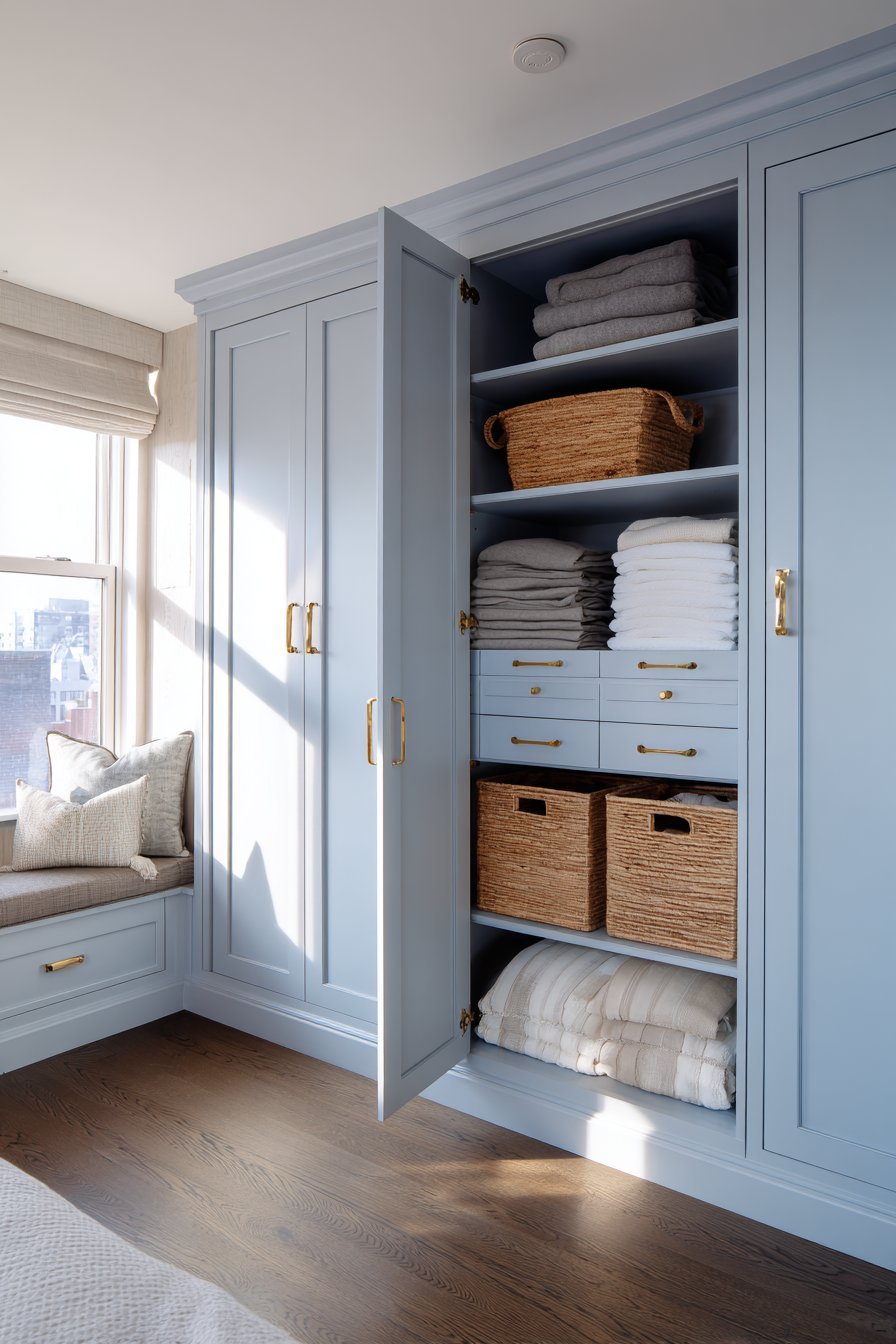Custom Light Blue Storage Solutions