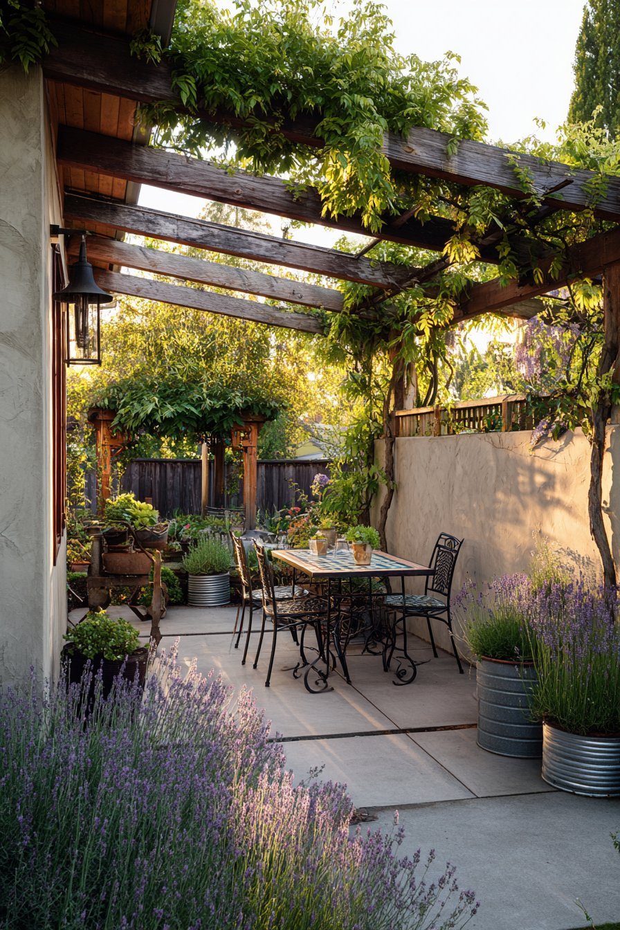 Intimate Pergola Dining Area