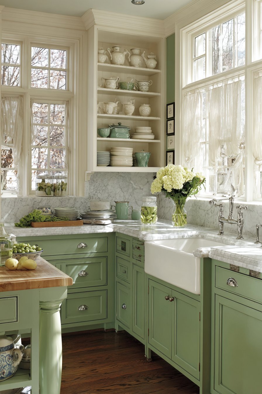 Charming Two-Tone Cottage Kitchen