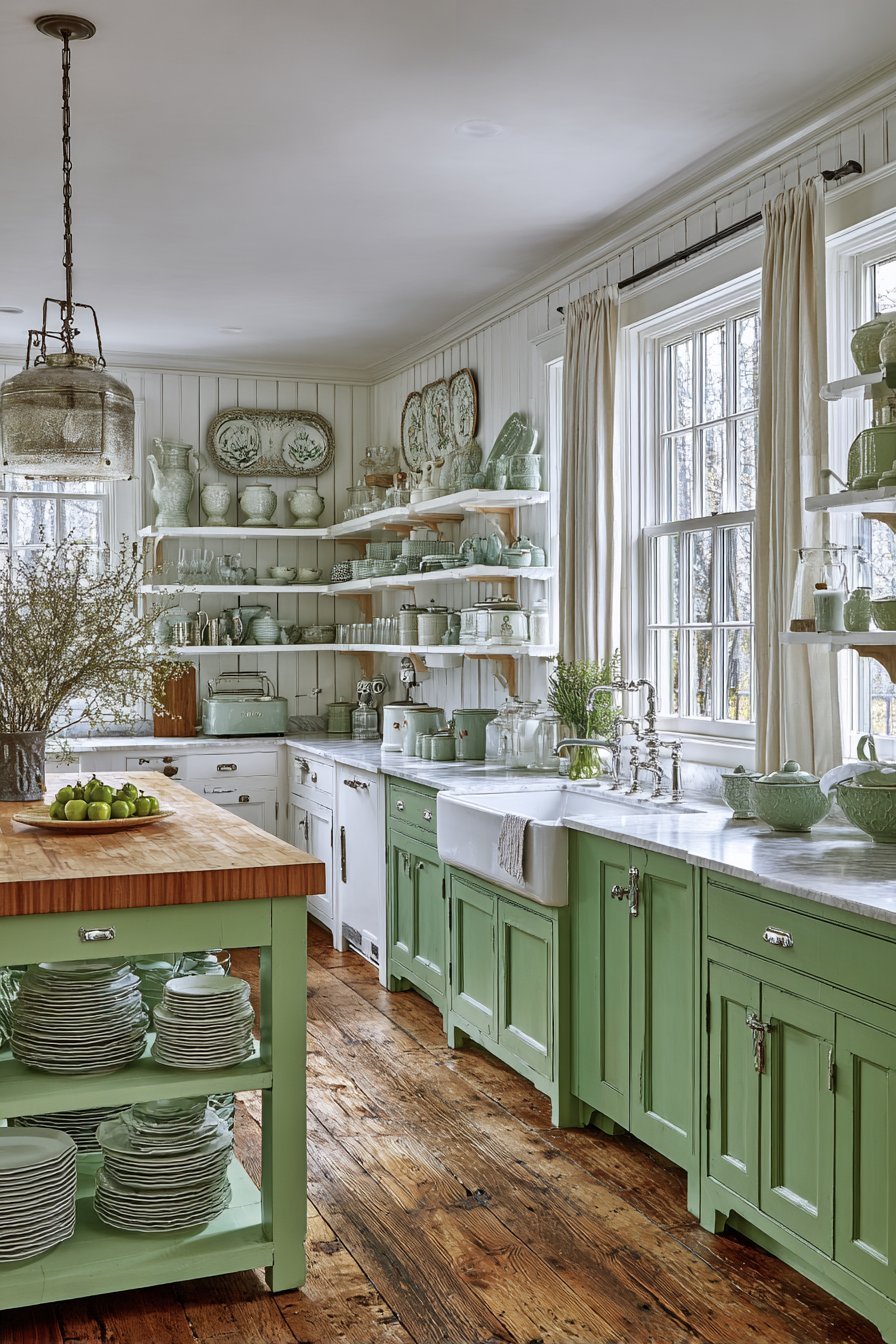 Charming Two-Tone Cottage Kitchen