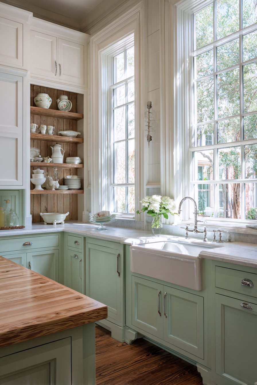 Charming Two-Tone Cottage Kitchen