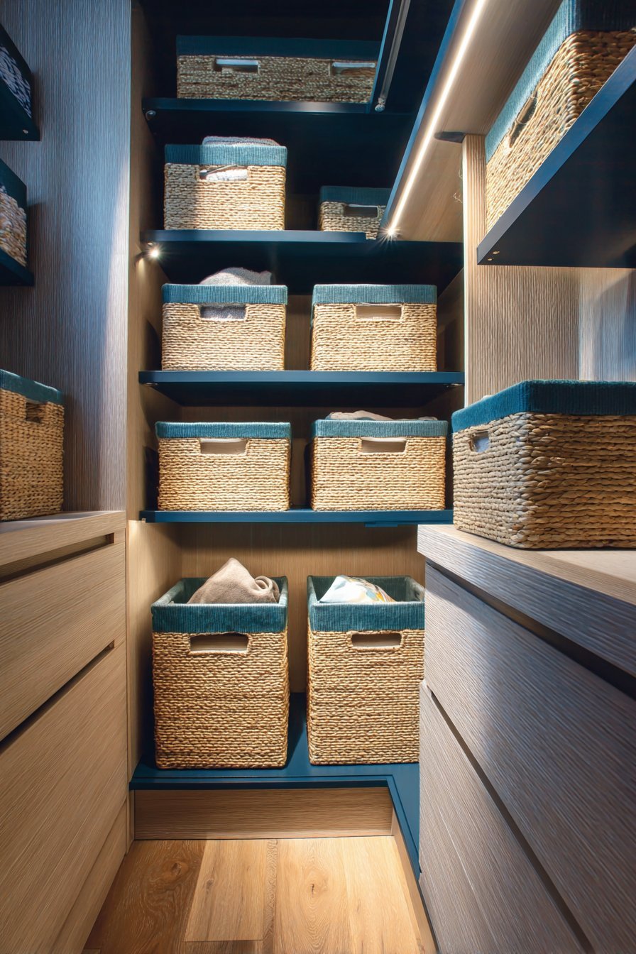 Ocean Blue Custom Closet Organization