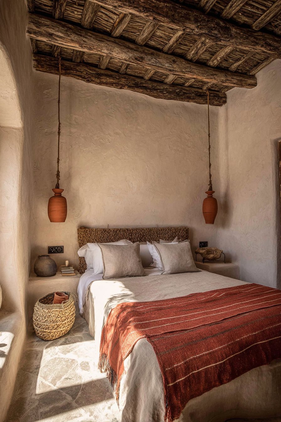 Woven Rattan Statement Headboard Design