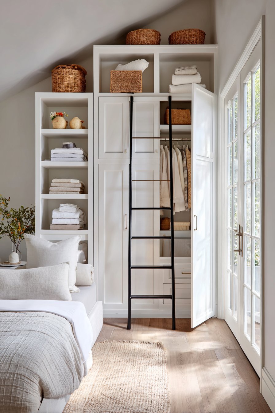 Modular Organization with Custom White Storage
