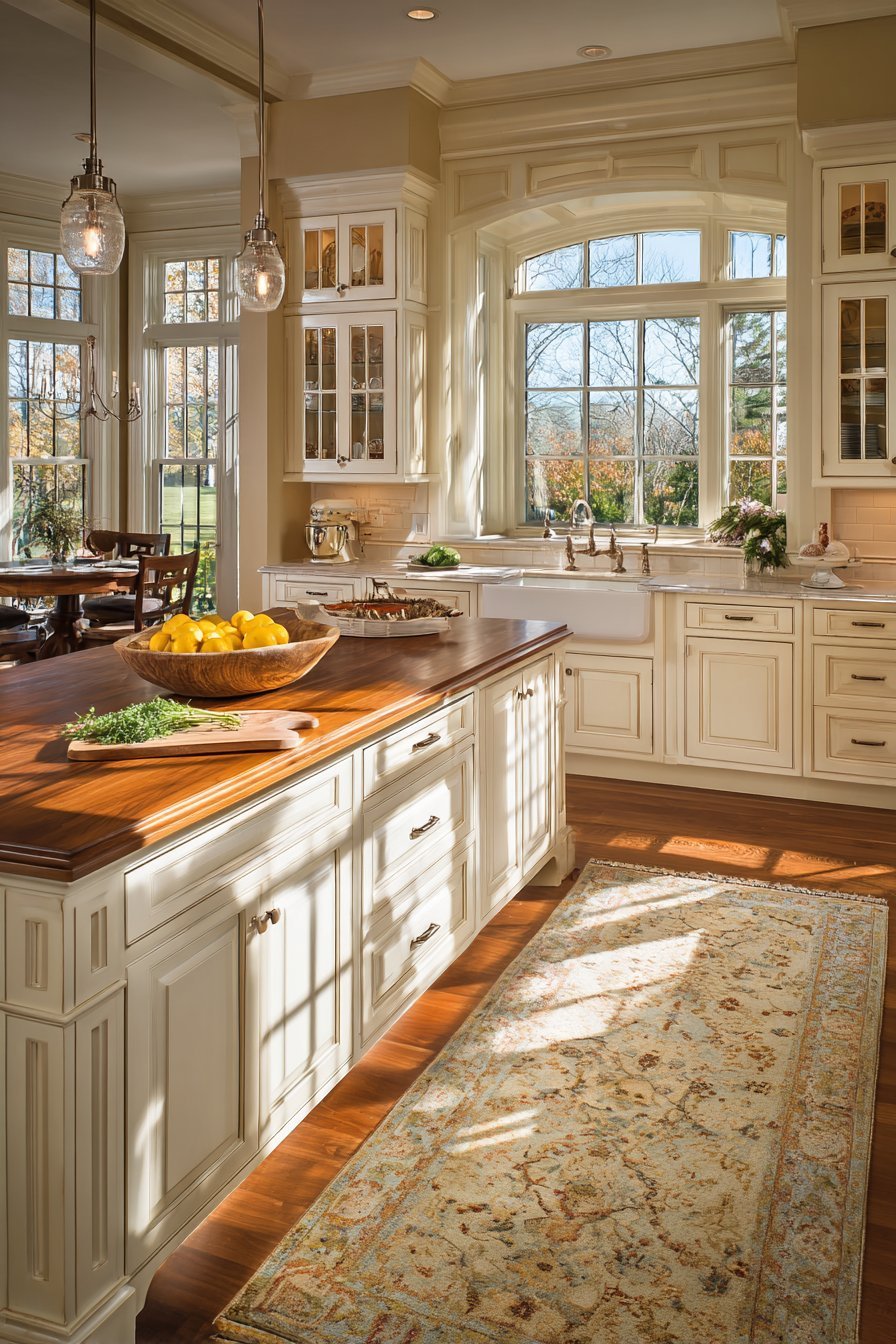 Warm Transitional Butcher Block Island