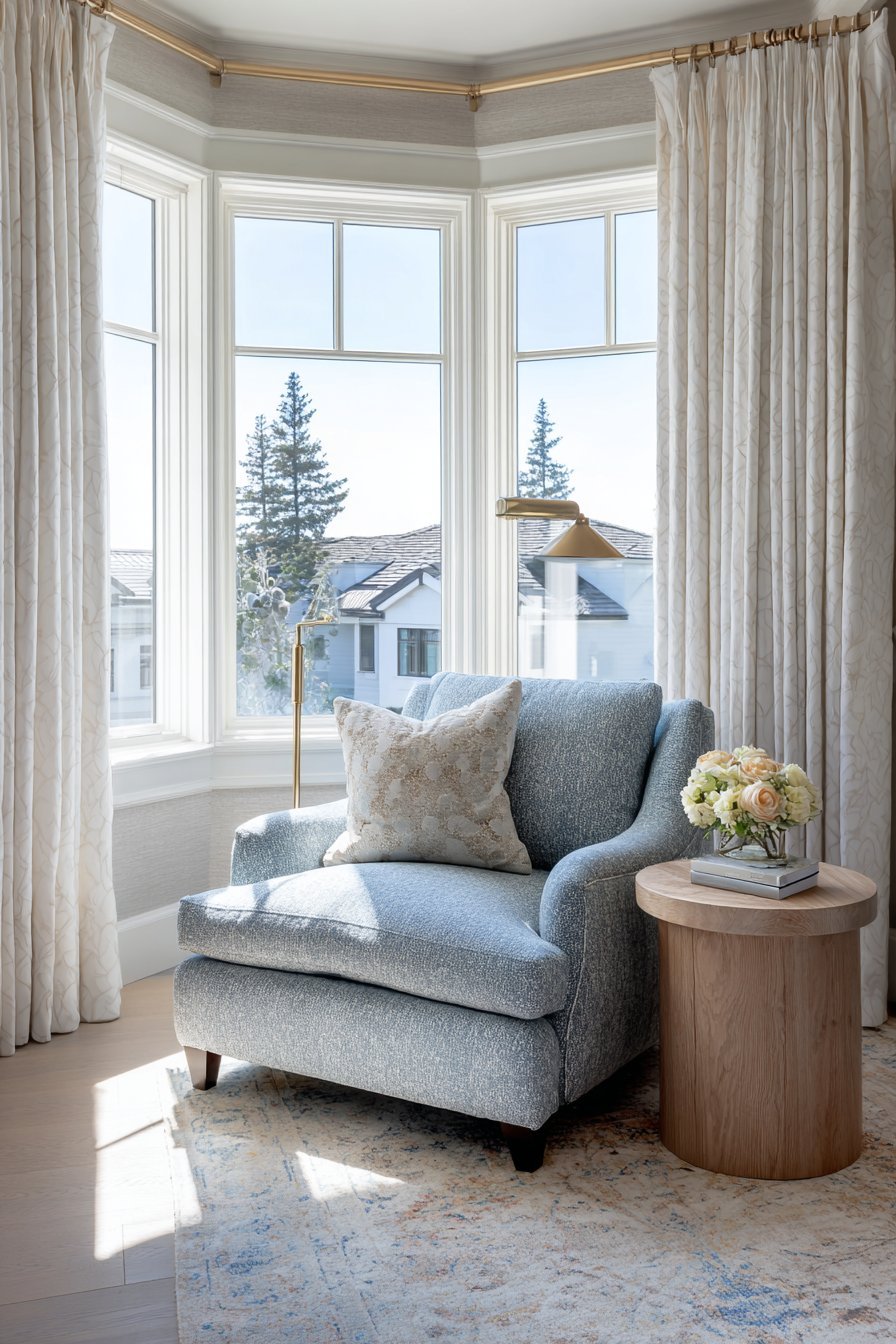 Cozy Light Blue Reading Nook