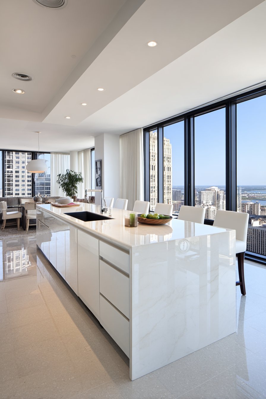 Minimalist White Handleless Design