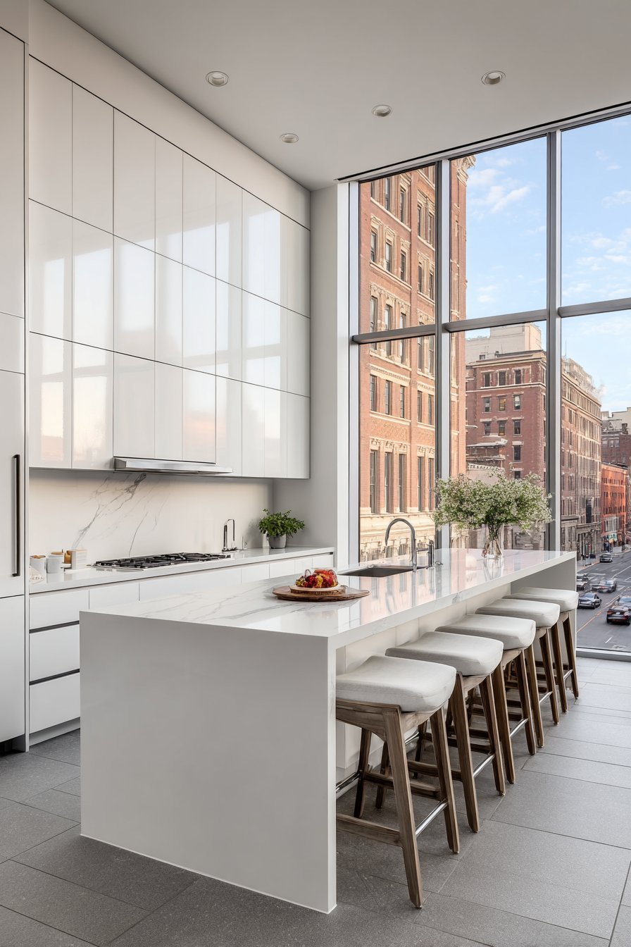 Minimalist White Handleless Design