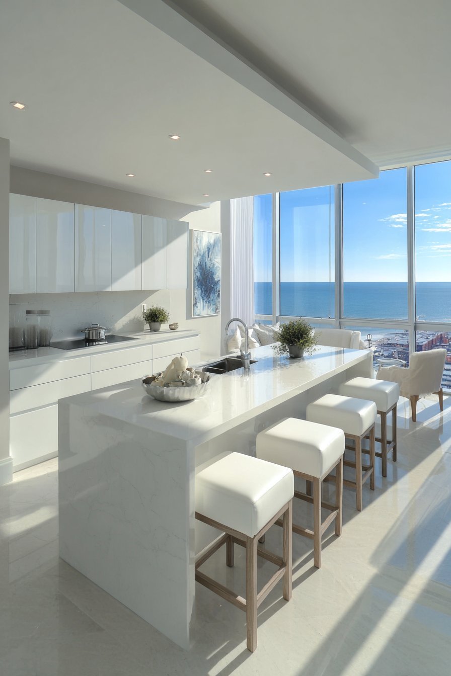 Minimalist White Handleless Design