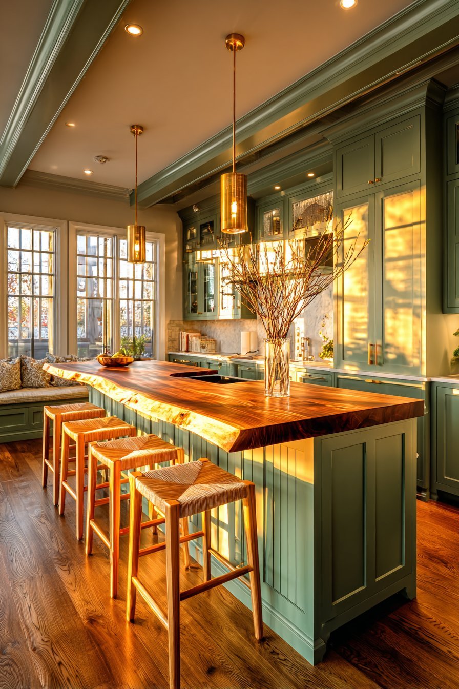 Live-Edge Walnut Island Centerpiece