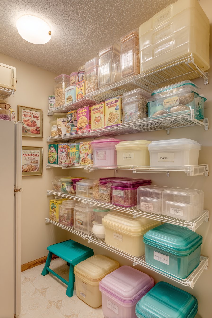 Organized Wire Shelving Pantry