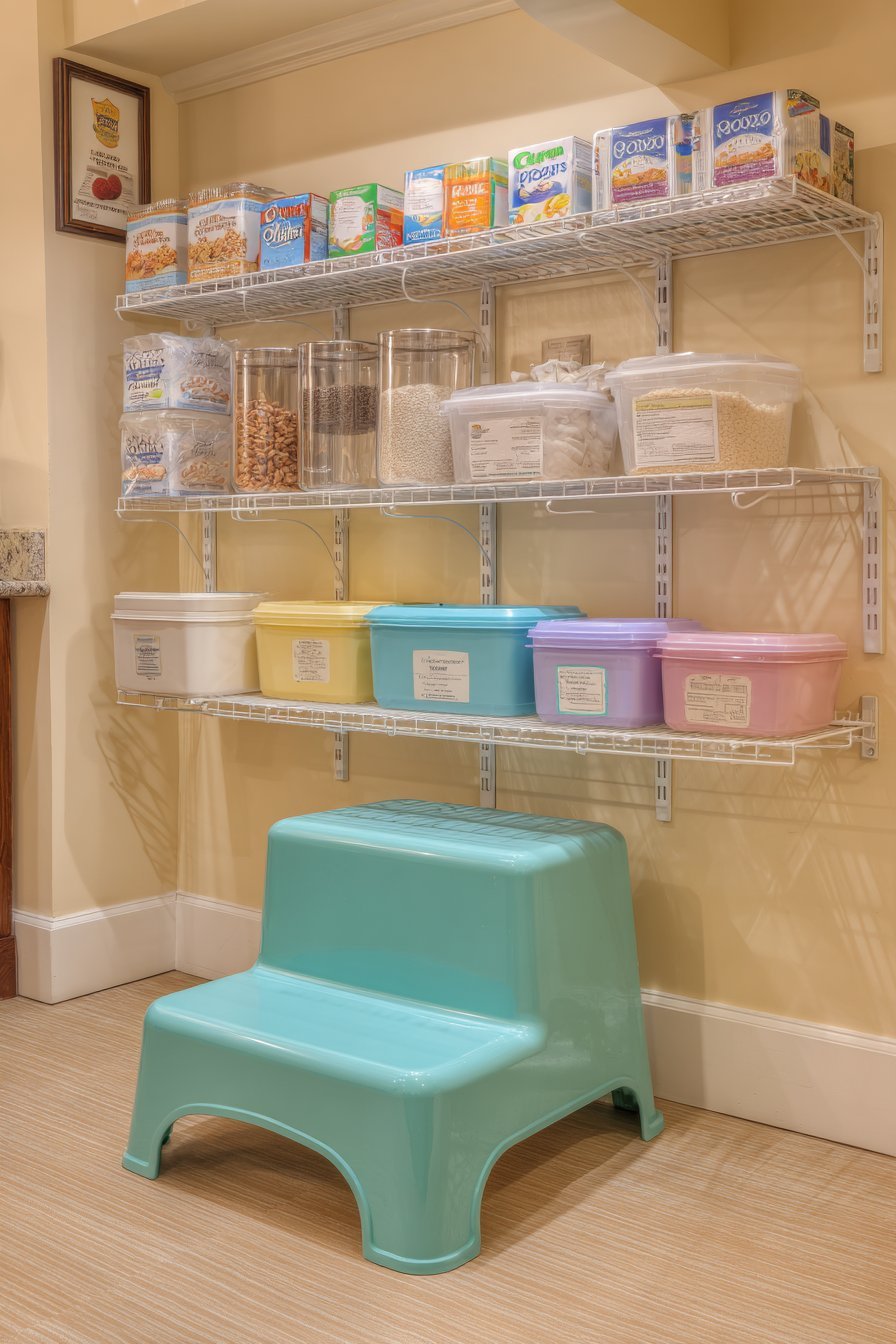 Organized Wire Shelving Pantry