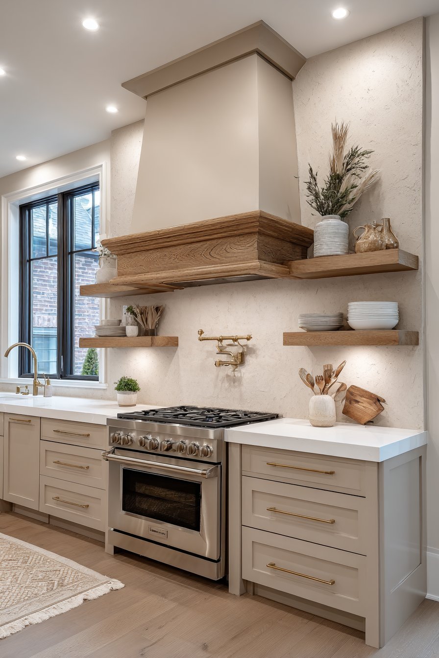 Custom Wood Range Hood as Focal Point