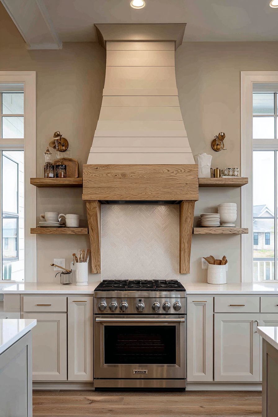 Custom Wood Range Hood as Focal Point
