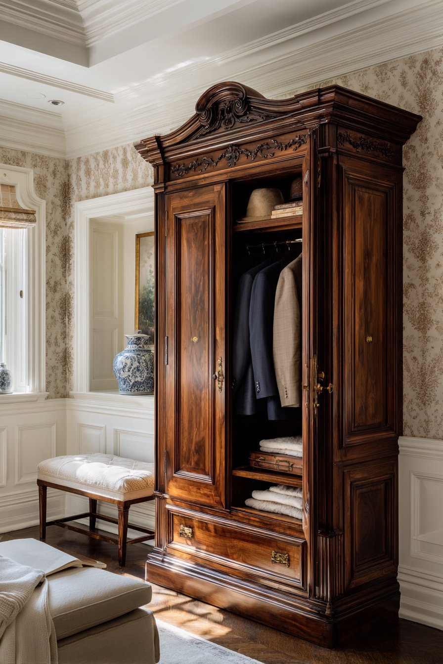 Grand Walnut Armoire Statement