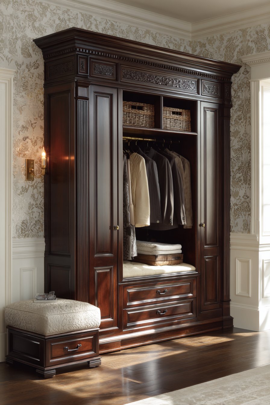 Grand Walnut Armoire Statement