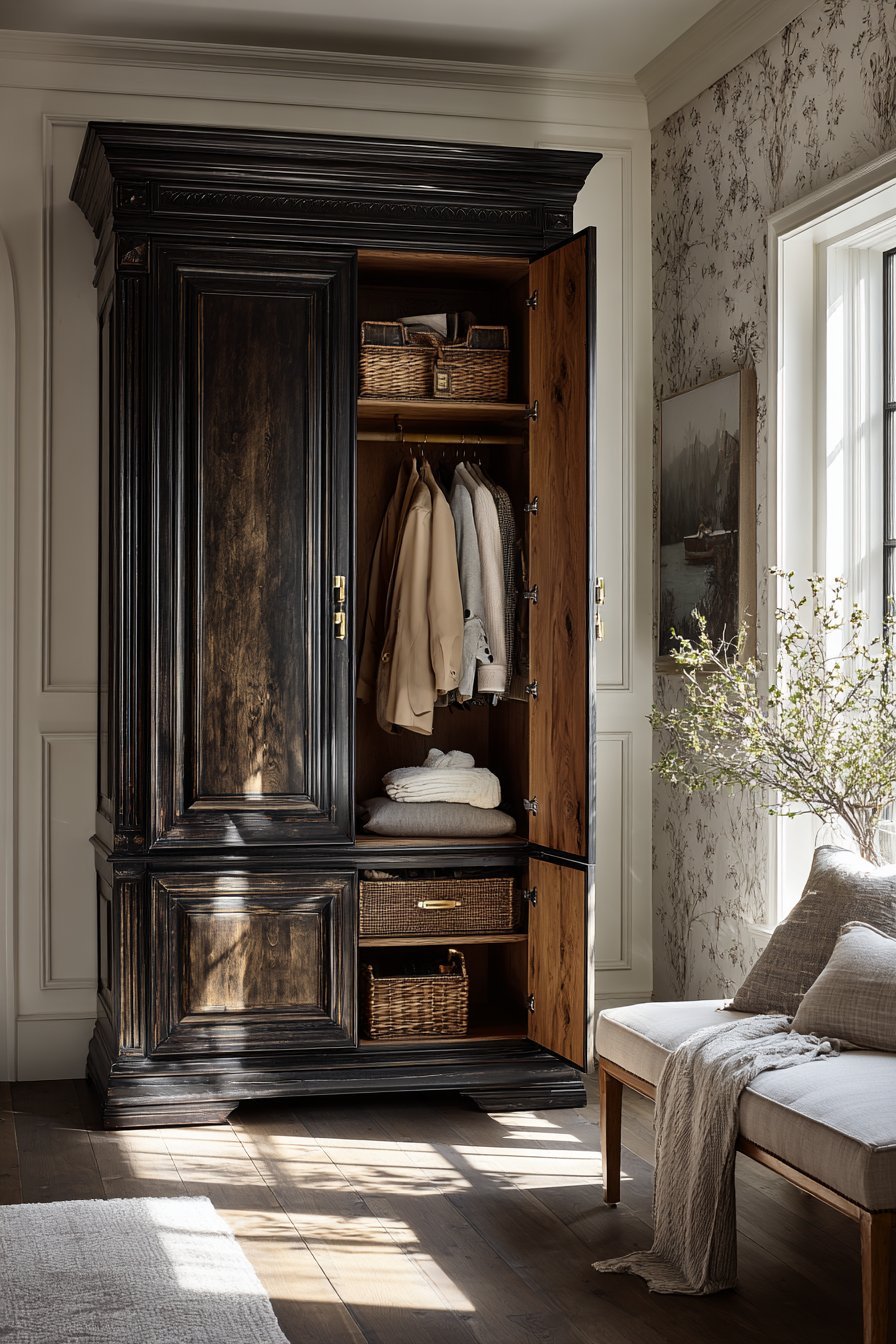Grand Walnut Armoire Statement