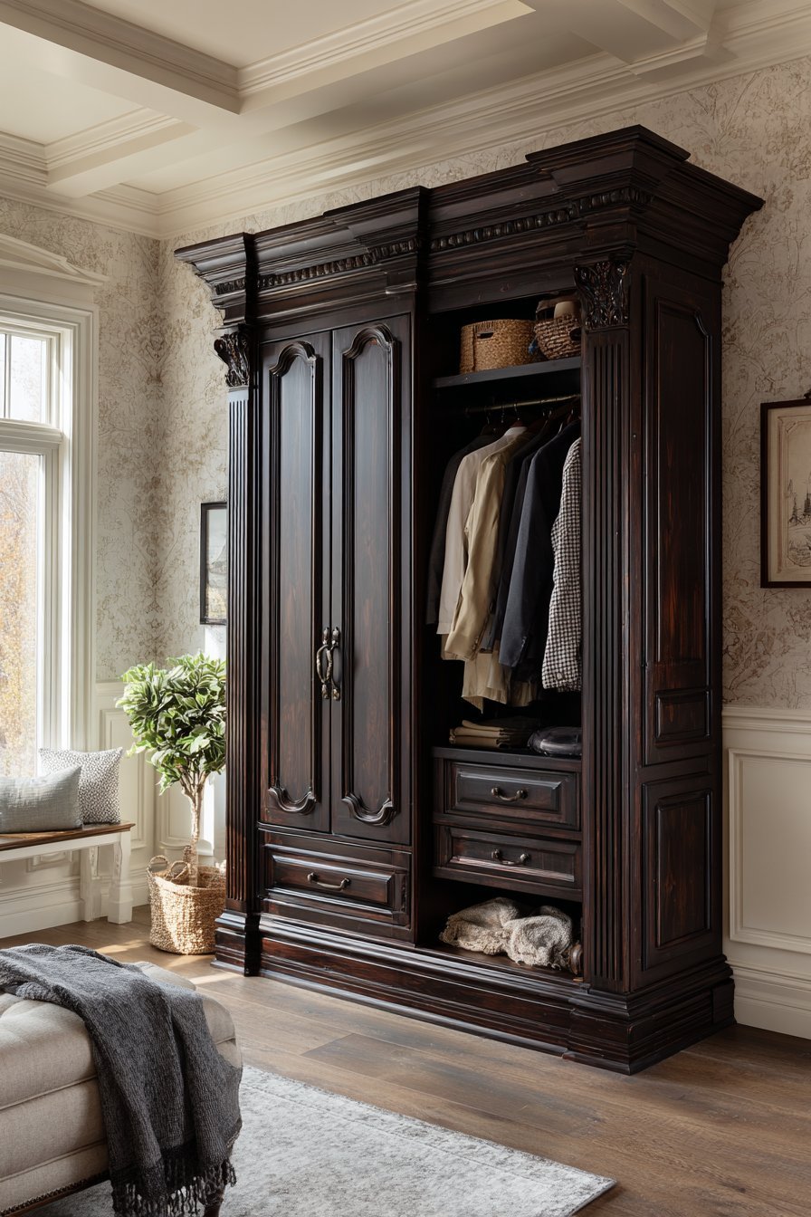 Grand Walnut Armoire Statement