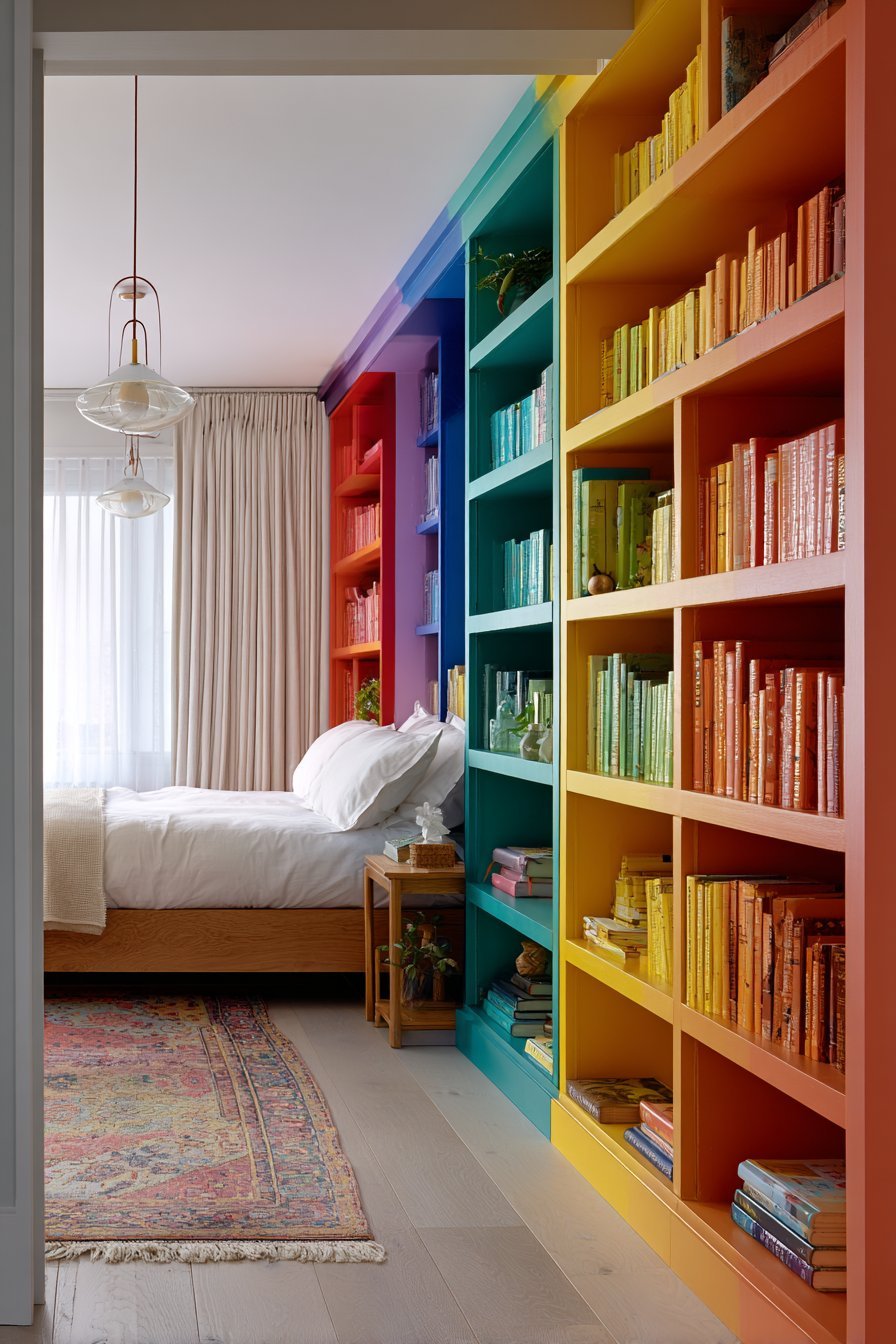 Rainbow Gradient Shelving System