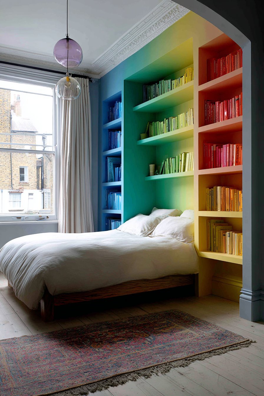 Rainbow Gradient Shelving System