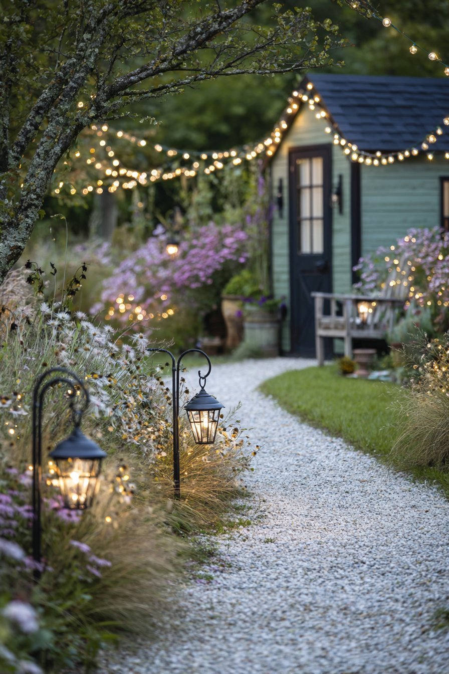 Solar-Lit Garden Pathway