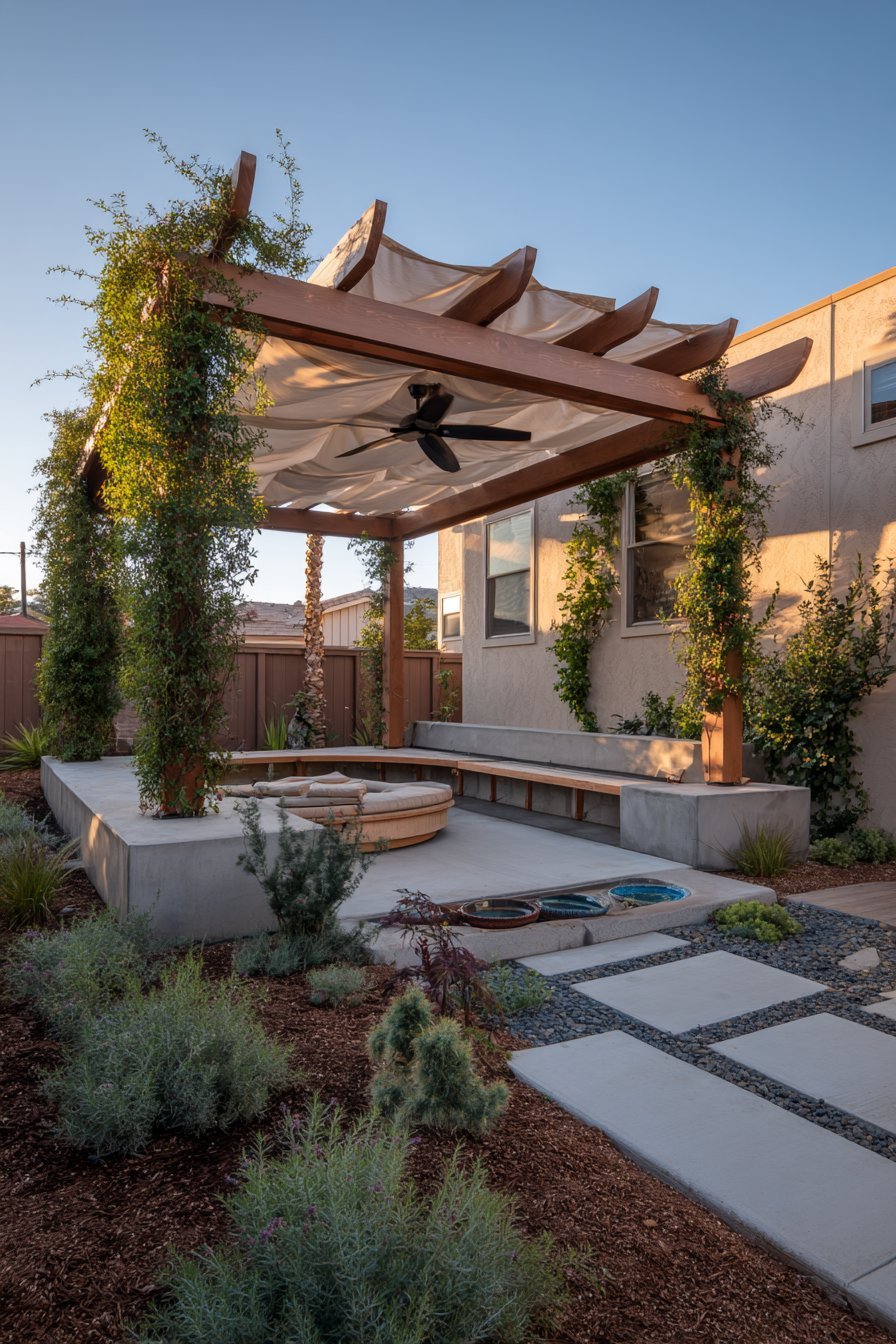 Pergola with Integrated Cooling