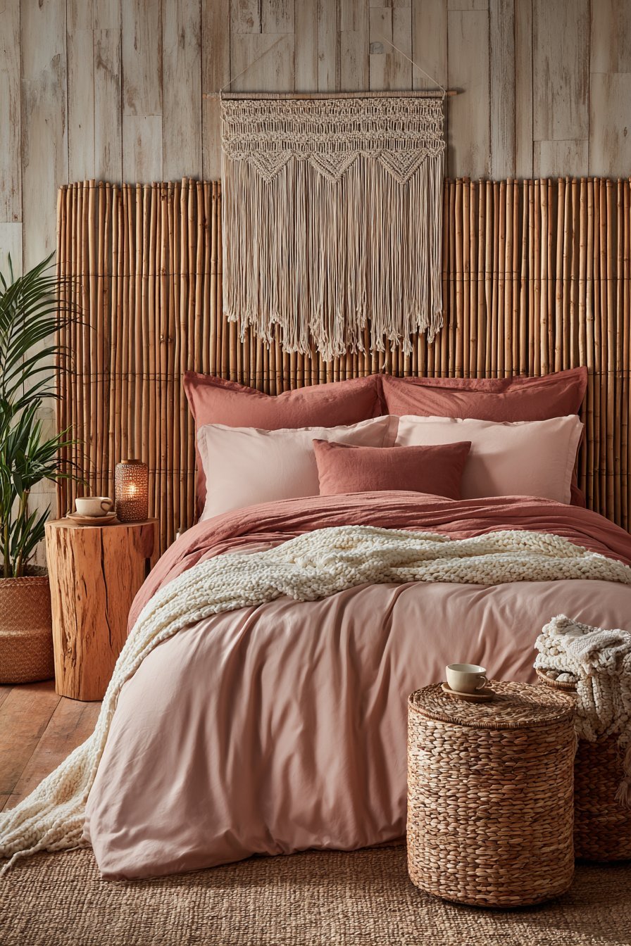 Layered Textiles with Macramé Focal Point