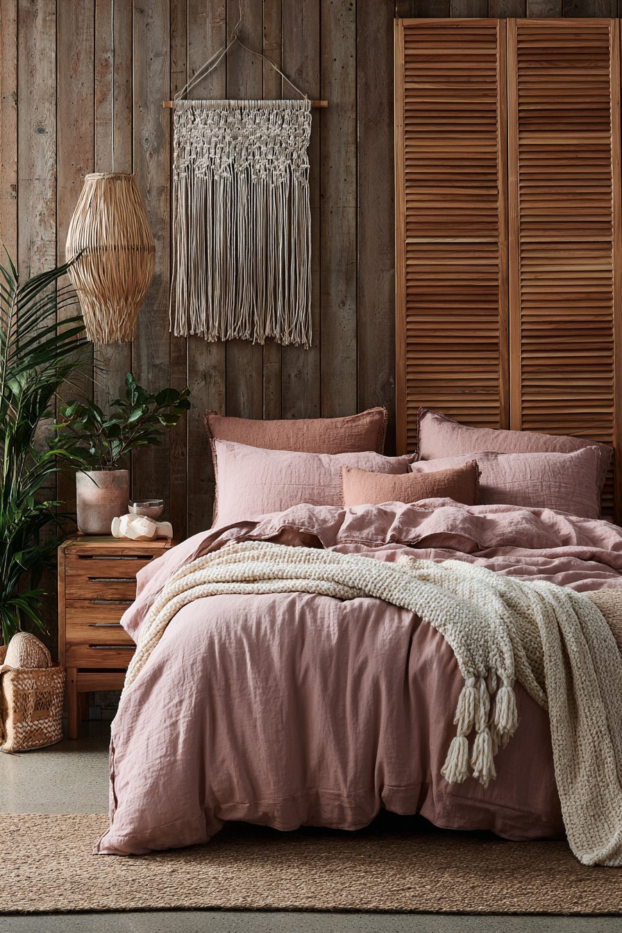 Layered Textiles with Macramé Focal Point