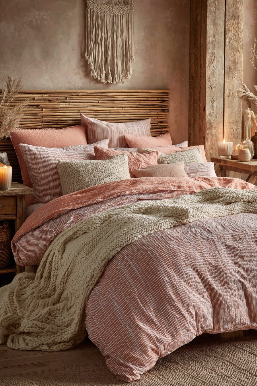 Layered Textiles with Macramé Focal Point