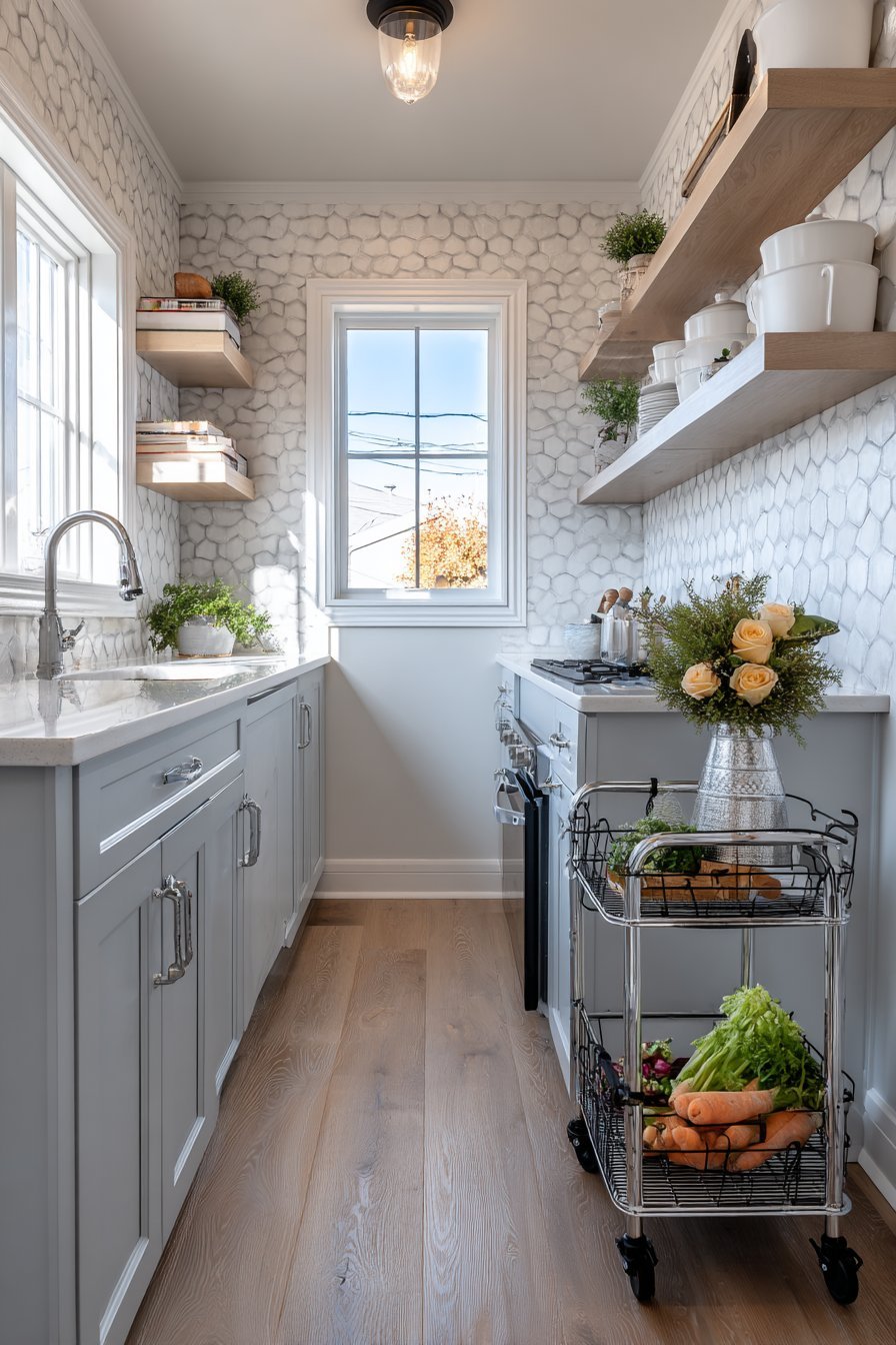Compact Galley Kitchen Organization