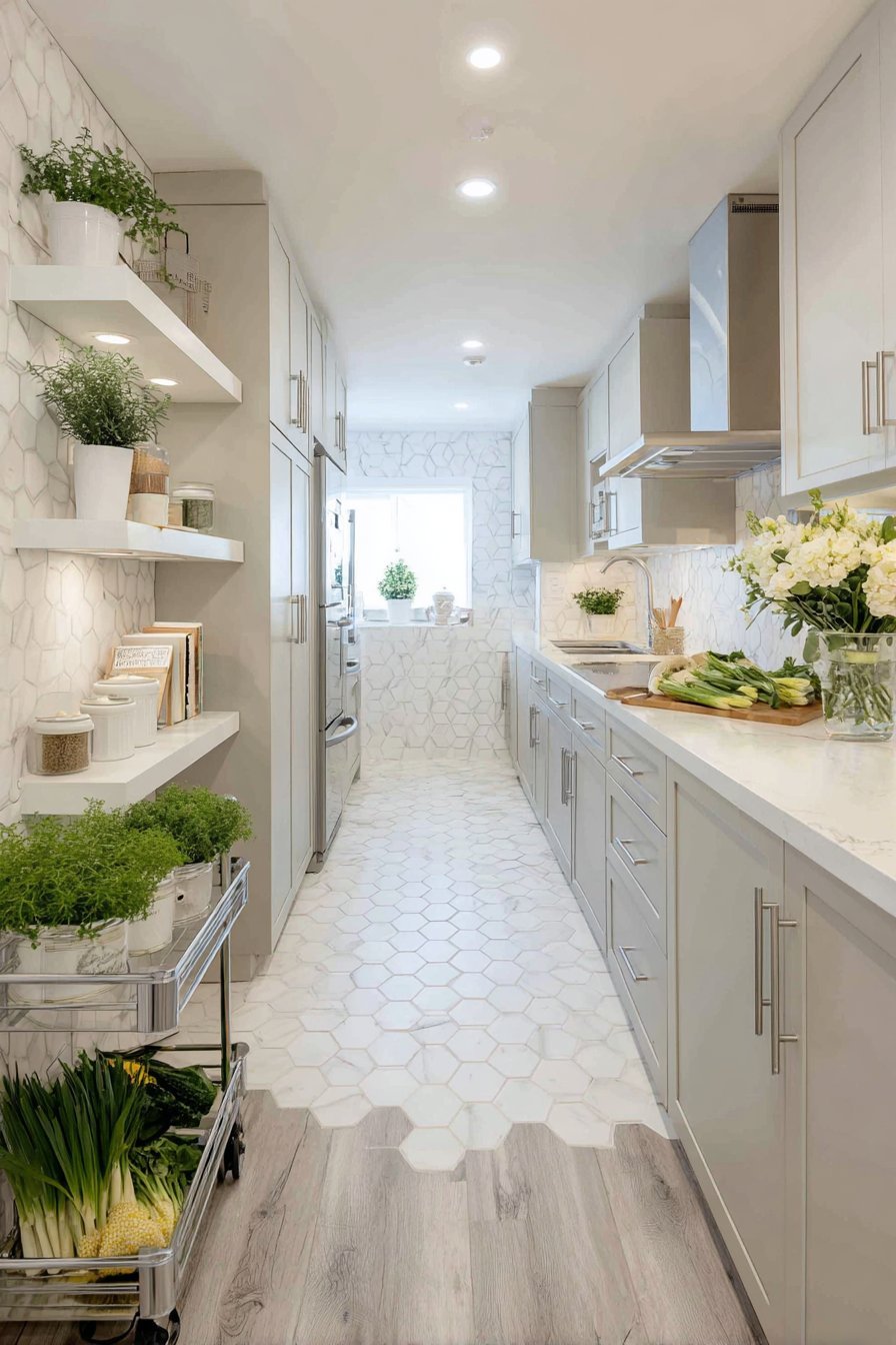 Compact Galley Kitchen Organization