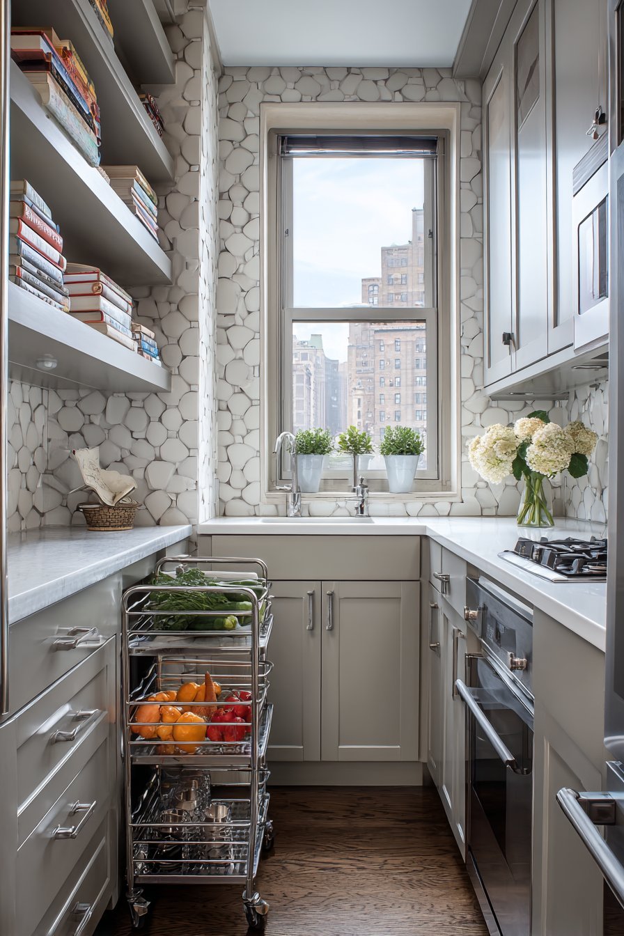 Compact Galley Kitchen Organization