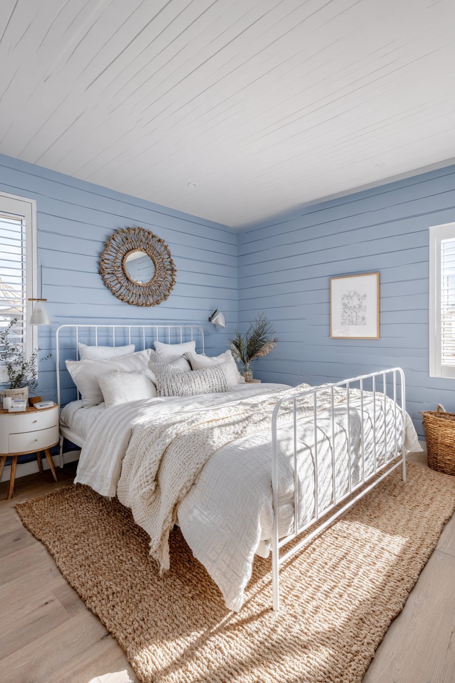 Coastal Weathered Shiplap Bedroom