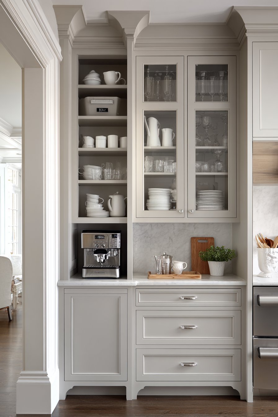 Floor-to-Ceiling Grey Pantry Wall