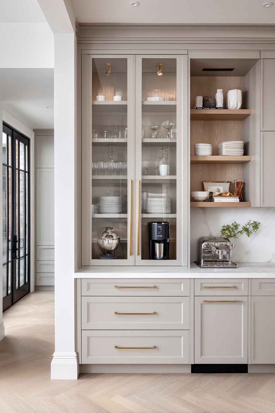 Floor-to-Ceiling Grey Pantry Wall