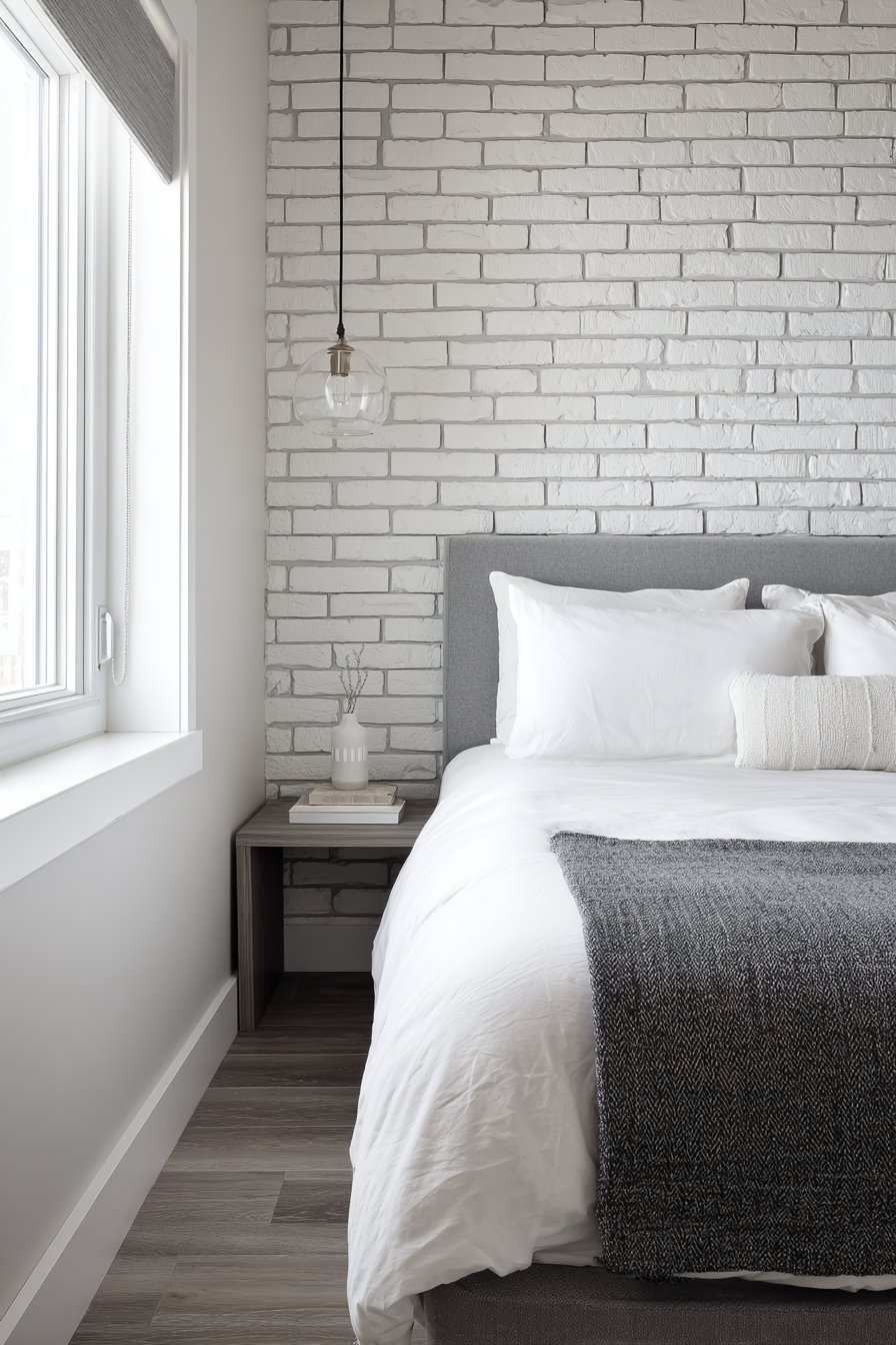 Textured White Brick Accent