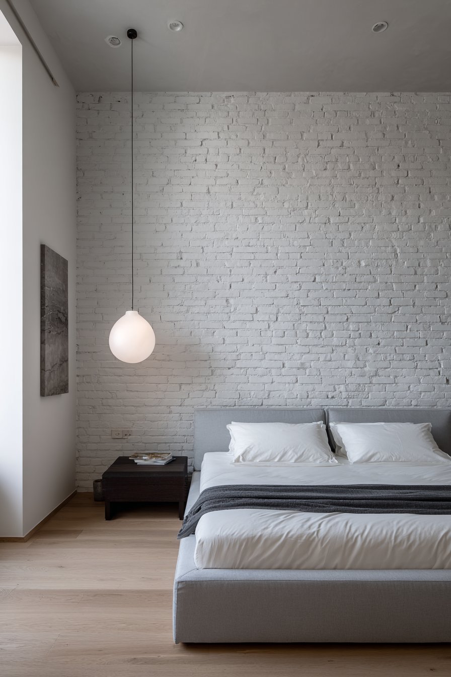 Textured White Brick Accent