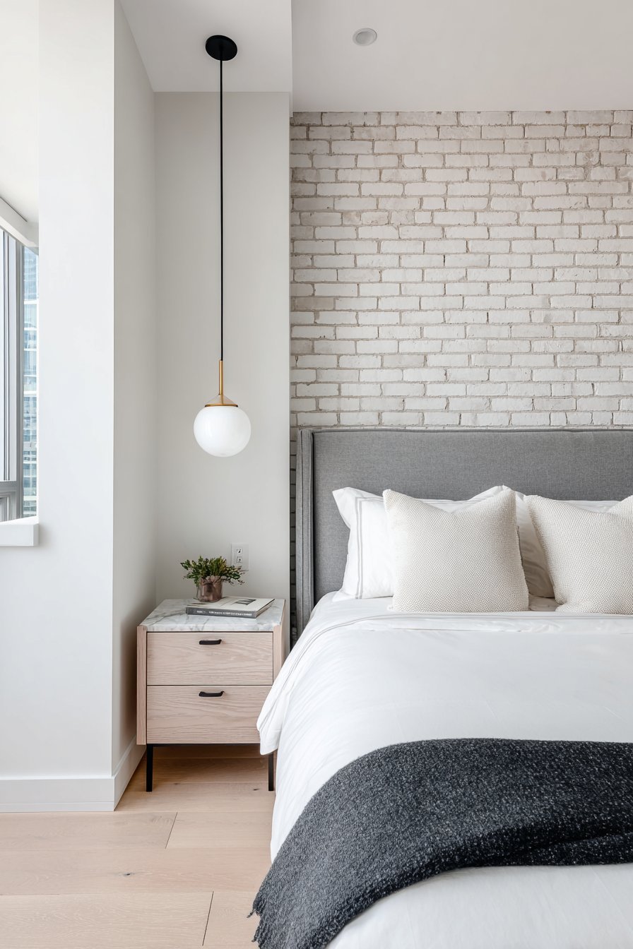 Textured White Brick Accent