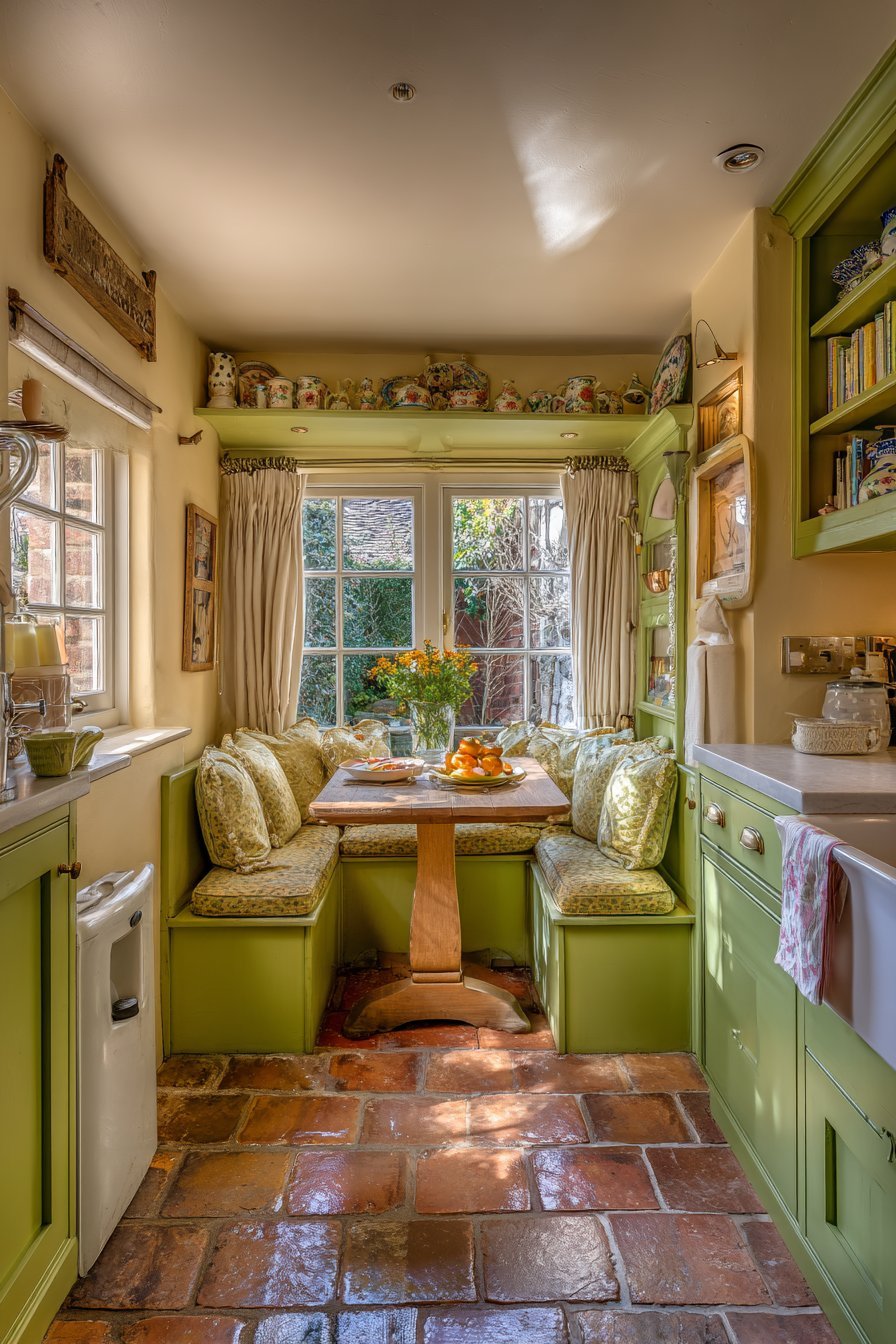 Sage Green Breakfast Nook Kitchen