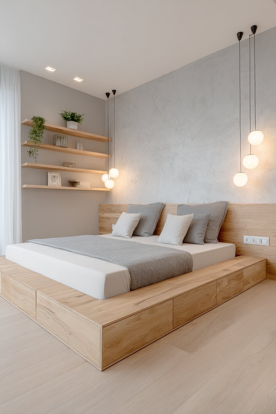  Integrated Platform with Built-In Nightstands