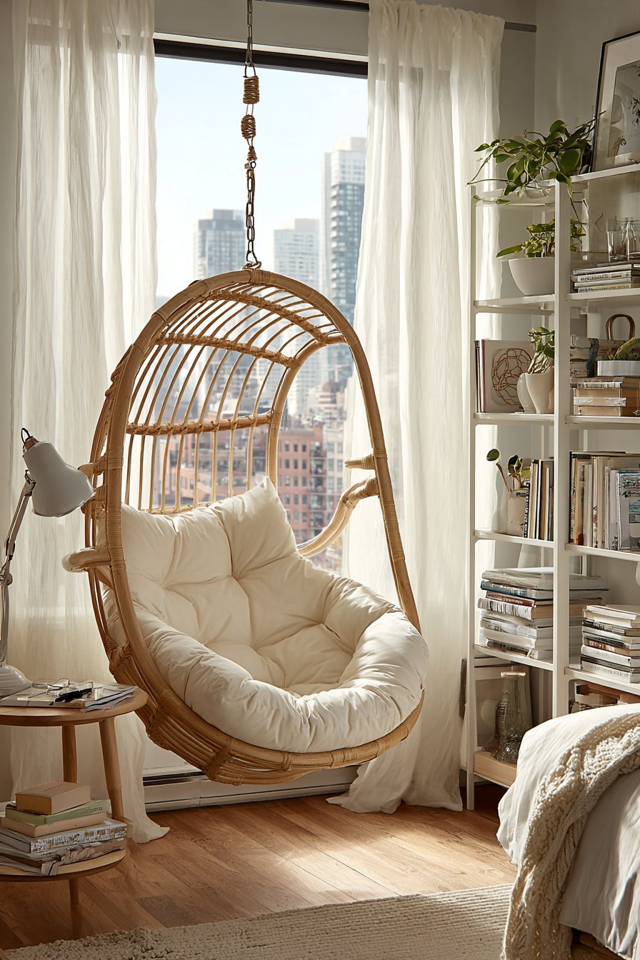 Hanging Egg Chair Reading Corner