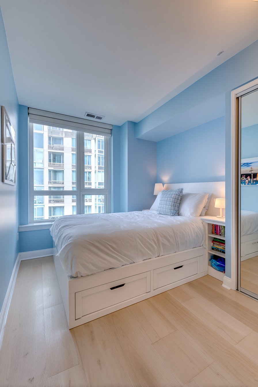 Corner L-Shaped Platform Bed