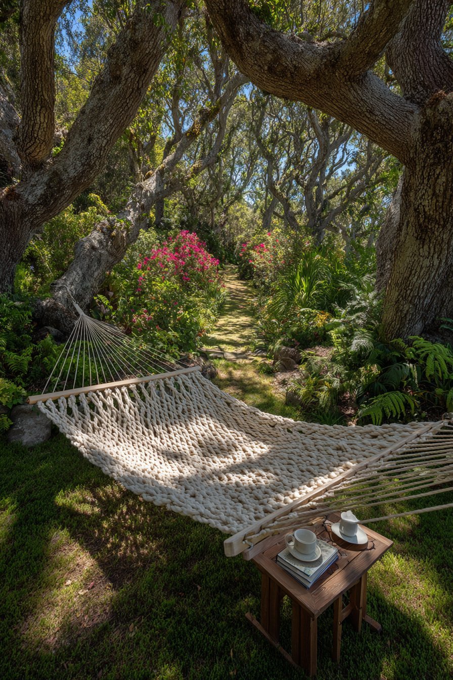 Cotton Hammock Between Mature Trees